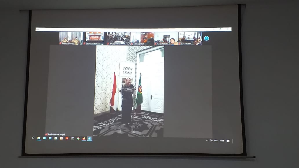Penyampaian Pidato Paripurna LKPJ Bupati TA 2019 Melalui Video Conference Oleh Bupati Purwakarta